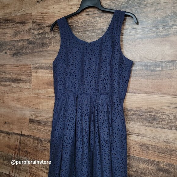 J Crew Floral Crochet Lace Fit & Flare Dress 14 Ethereal Dark Coquette Feminine - Picture 2 of 11
